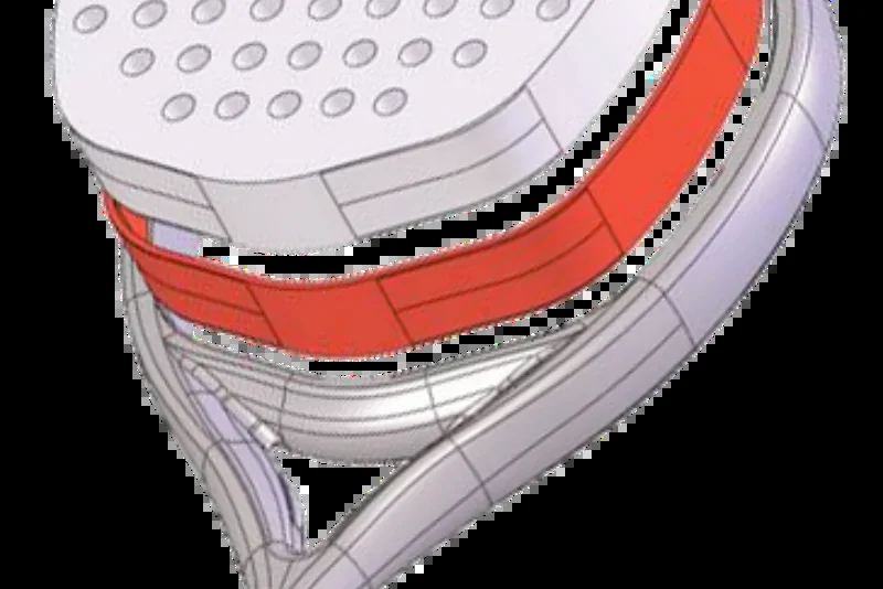 Padel Racket Construction exploded view of padel racket structure, highlighting internal layers