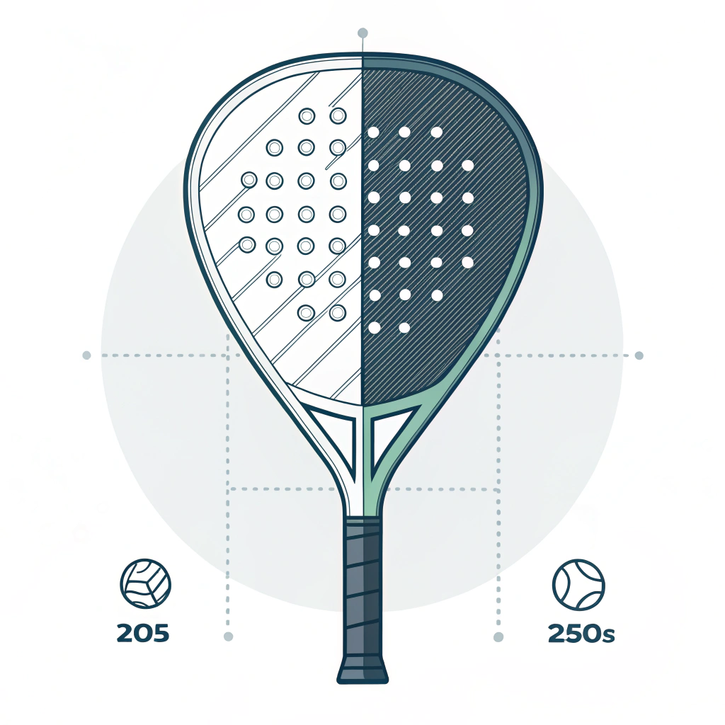 Minimal flat illustration of a padel racket cross section with distinct fiber segments