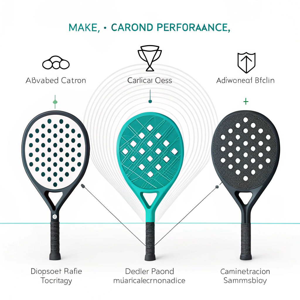 2D illustration of padel racket production with modern customization elements