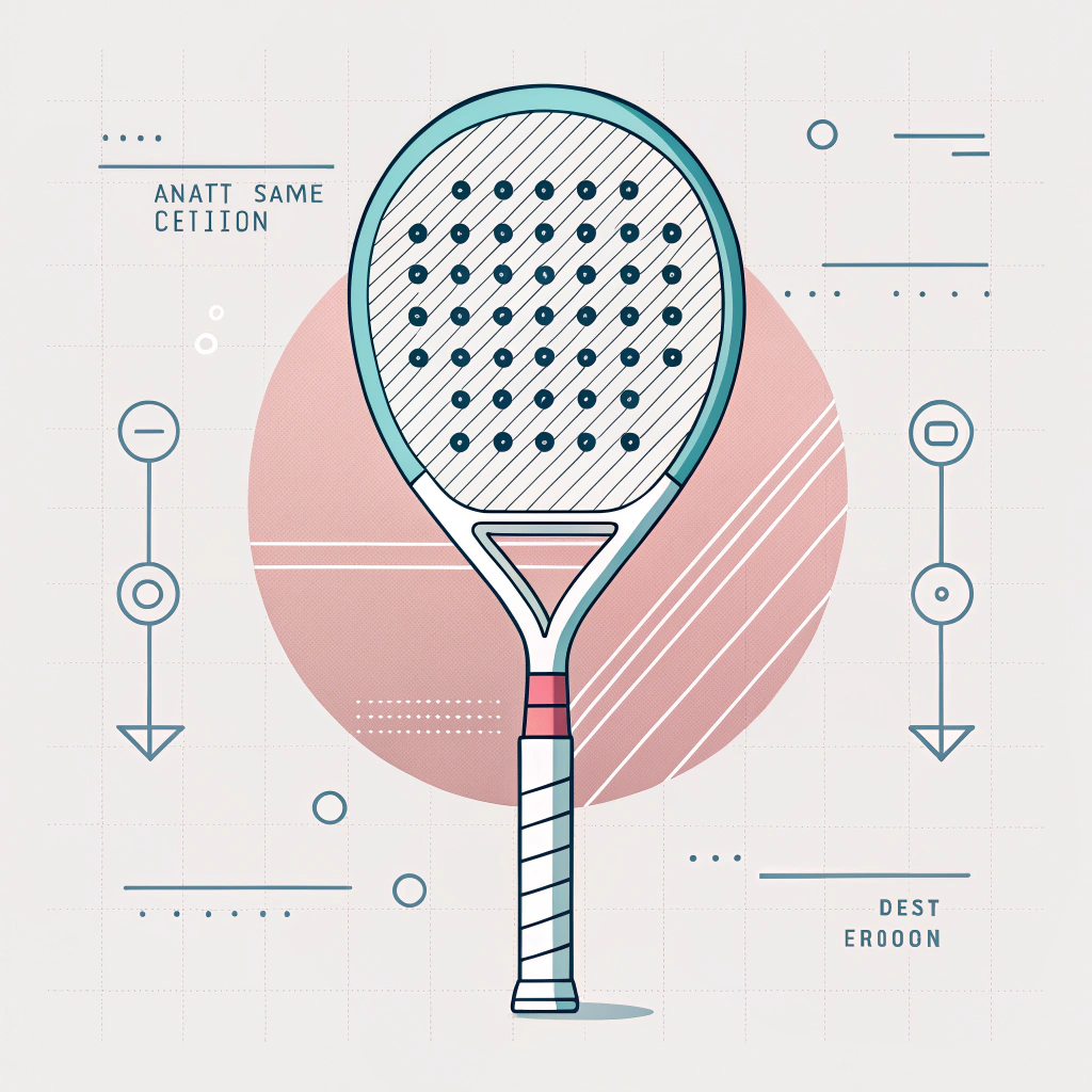 Simple 2D illustration of a padel racket showcasing smart bridge and carbon fiber structure