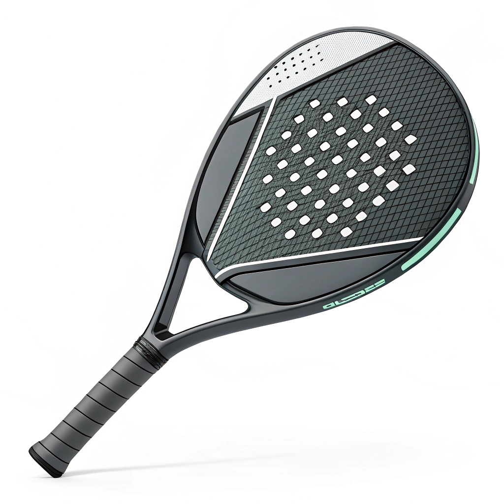 Minimalistic illustration showing layered abstract carbon fiber structure in a padel racket