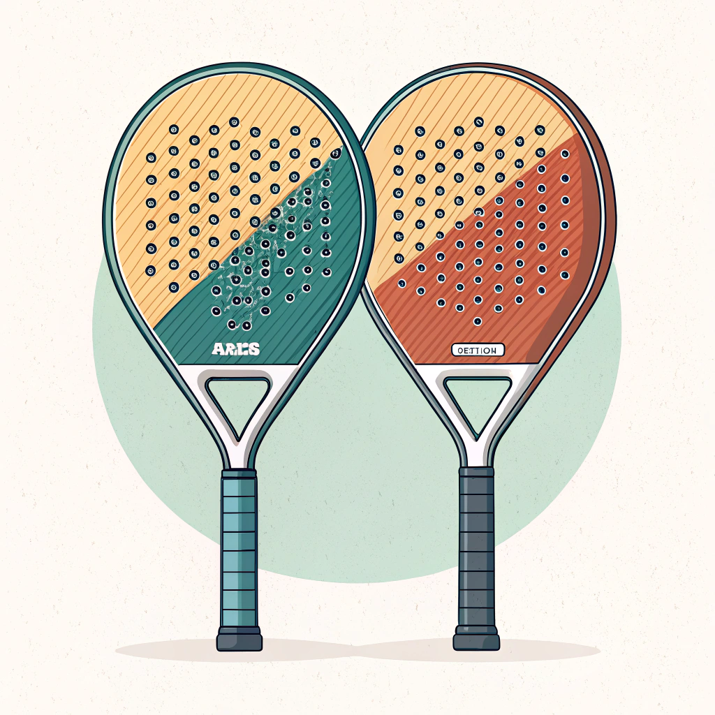 Illustration of padel rackets highlighting advanced materials and design options