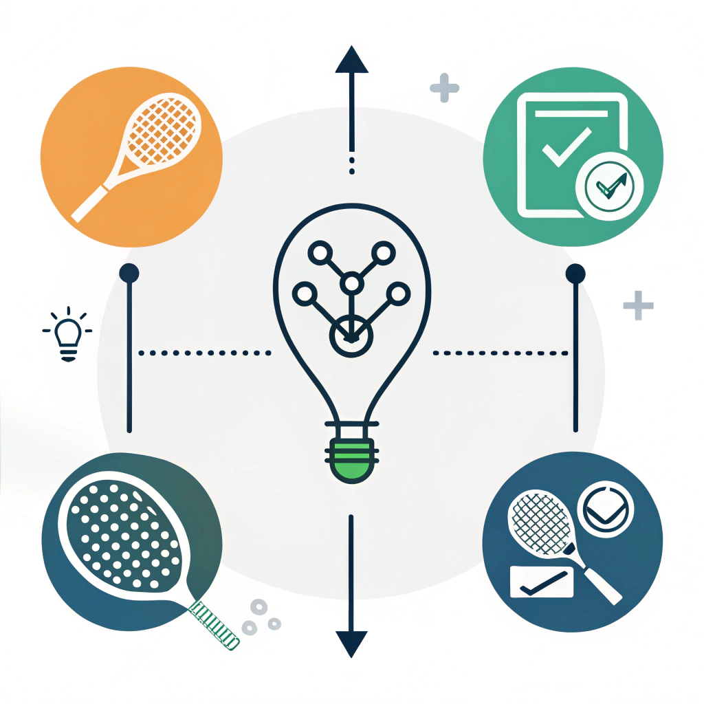Minimal abstract illustration of decision-making for padel racket customization