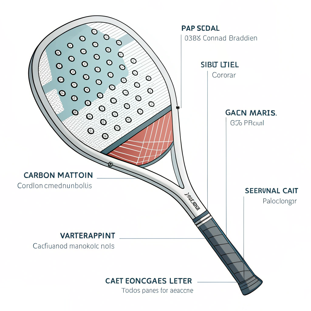 "Clean illustration of padel racket layers in minimalist style"
