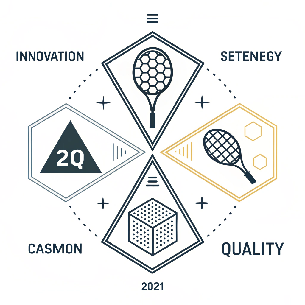 2D illustration representing innovation and quality in diamond-shaped padel racket design