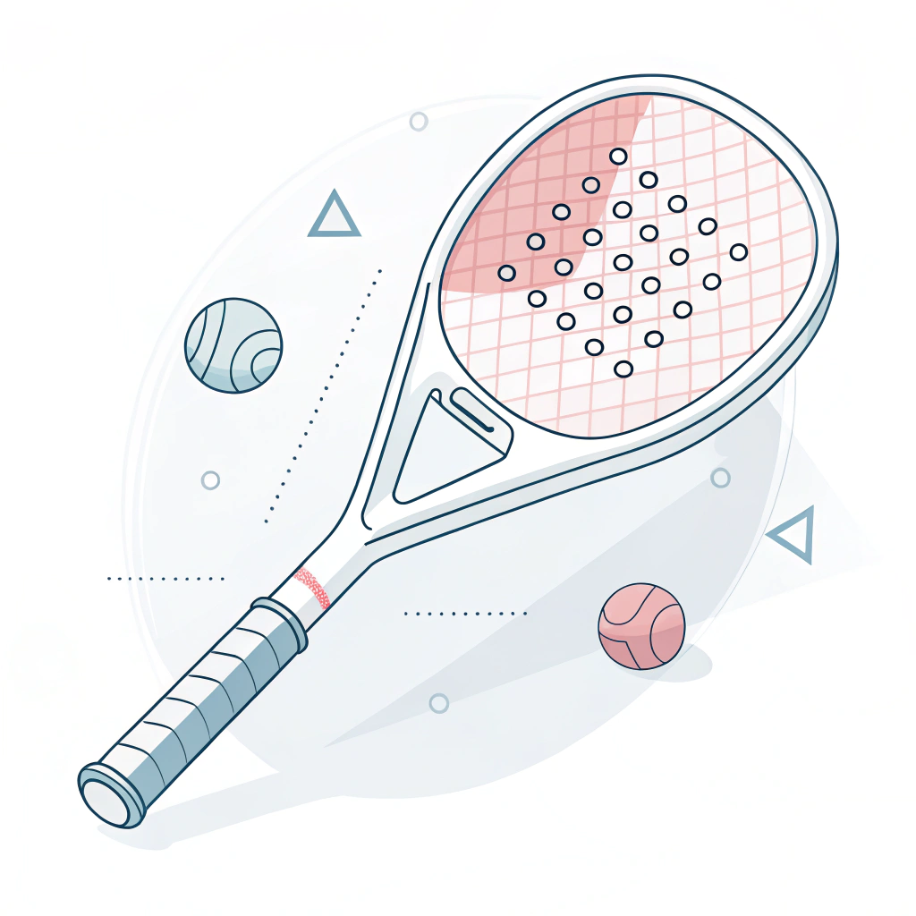 Minimalistic illustration of a padel racket showcasing its Eva foam core