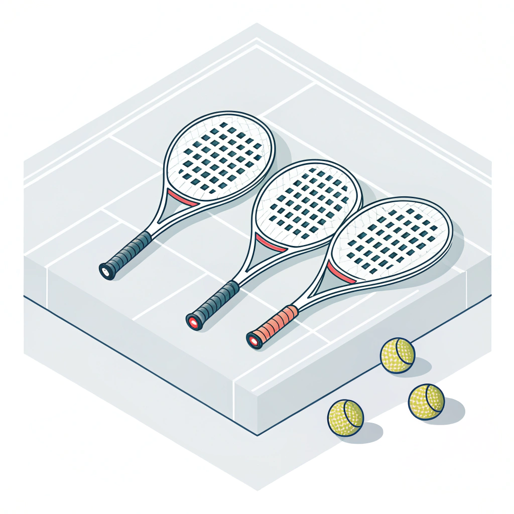 Minimal 2D vector illustration of stylish padel rackets