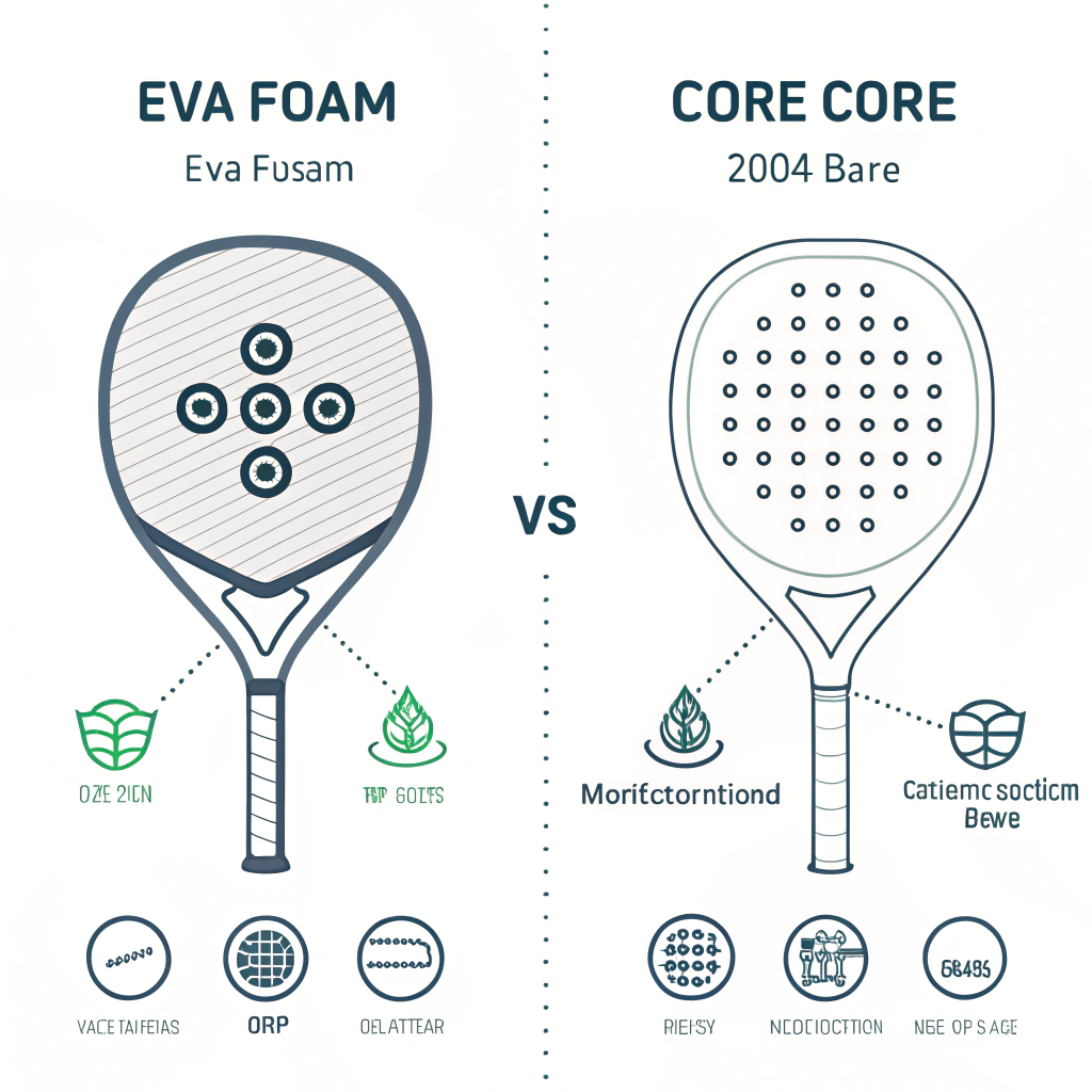 Minimalistic visual comparison of Eva foam and alternative padel racket cores