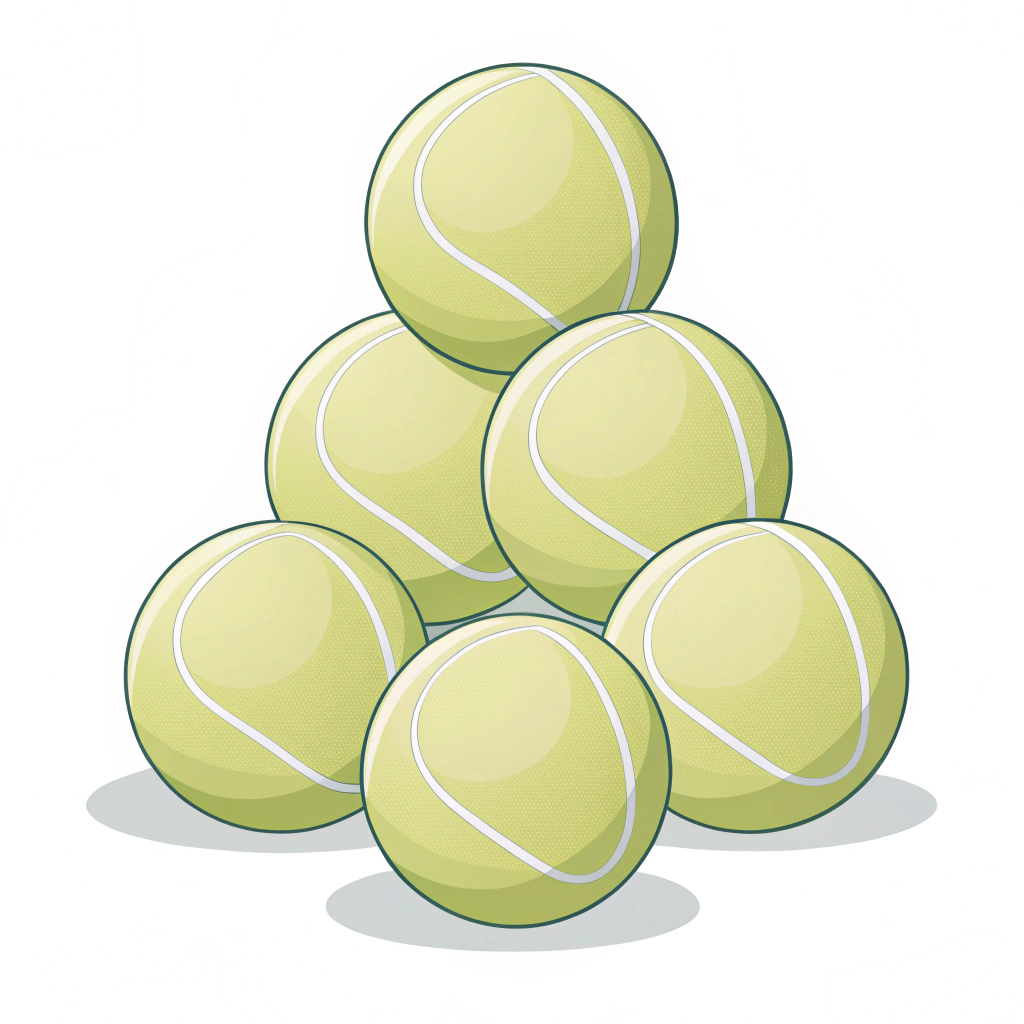 Simplified 2D illustration of padel balls in a modern, clean vector style.