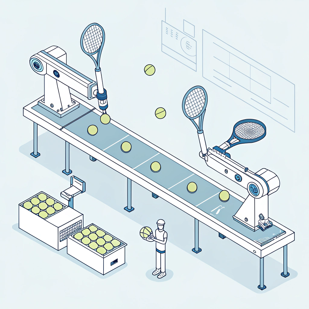 Simple illustration of robotic calibration on a padel racket production line.