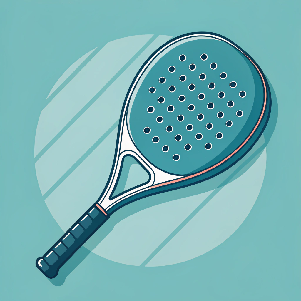 Minimal 2D round padel racket showcasing balanced design and simple detailing