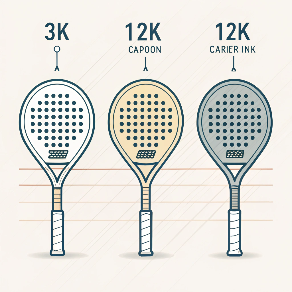 Three minimalist padel rackets illustrated in a flat design style.