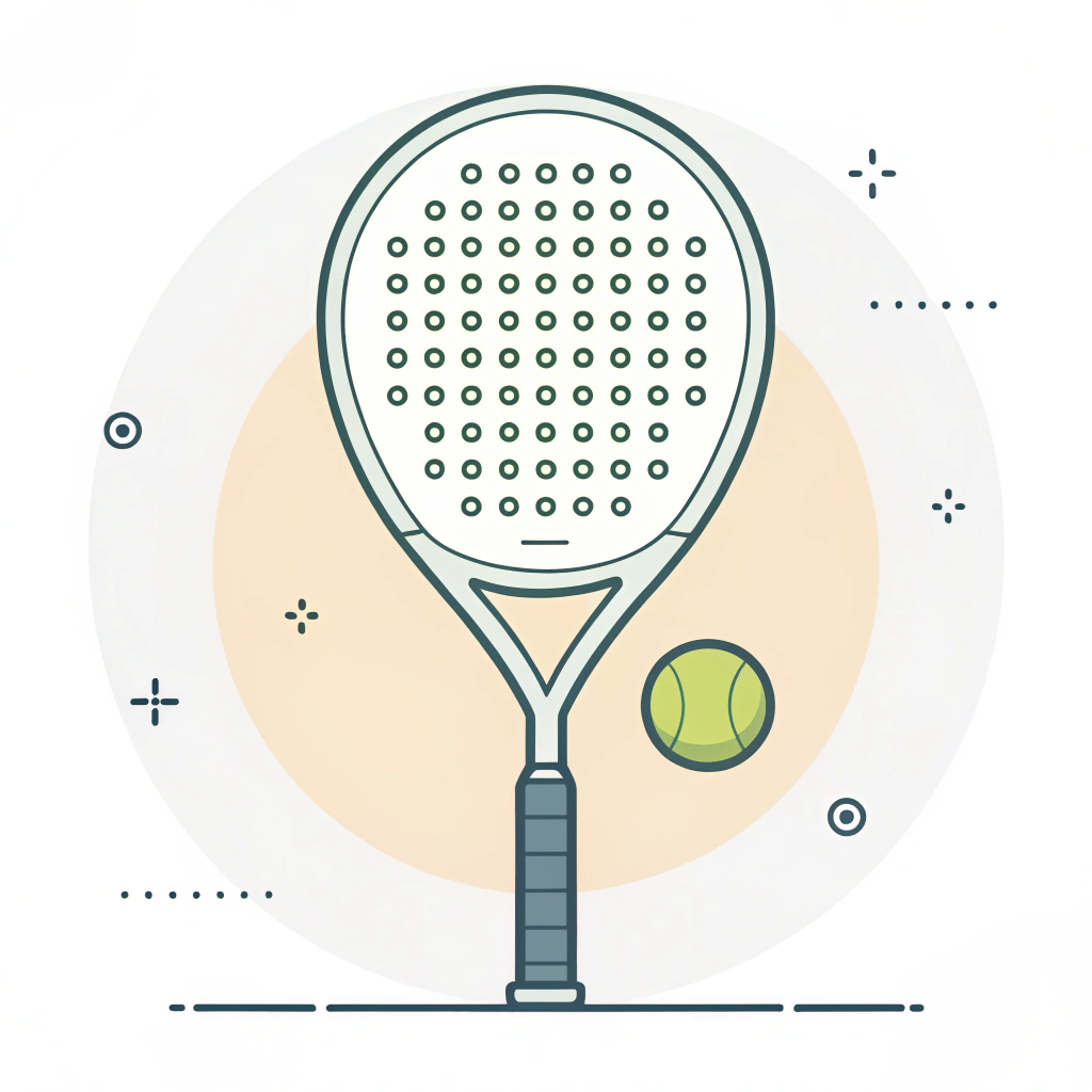 Minimal 2D illustration showing a padel racket face with a highlighted sweet spot