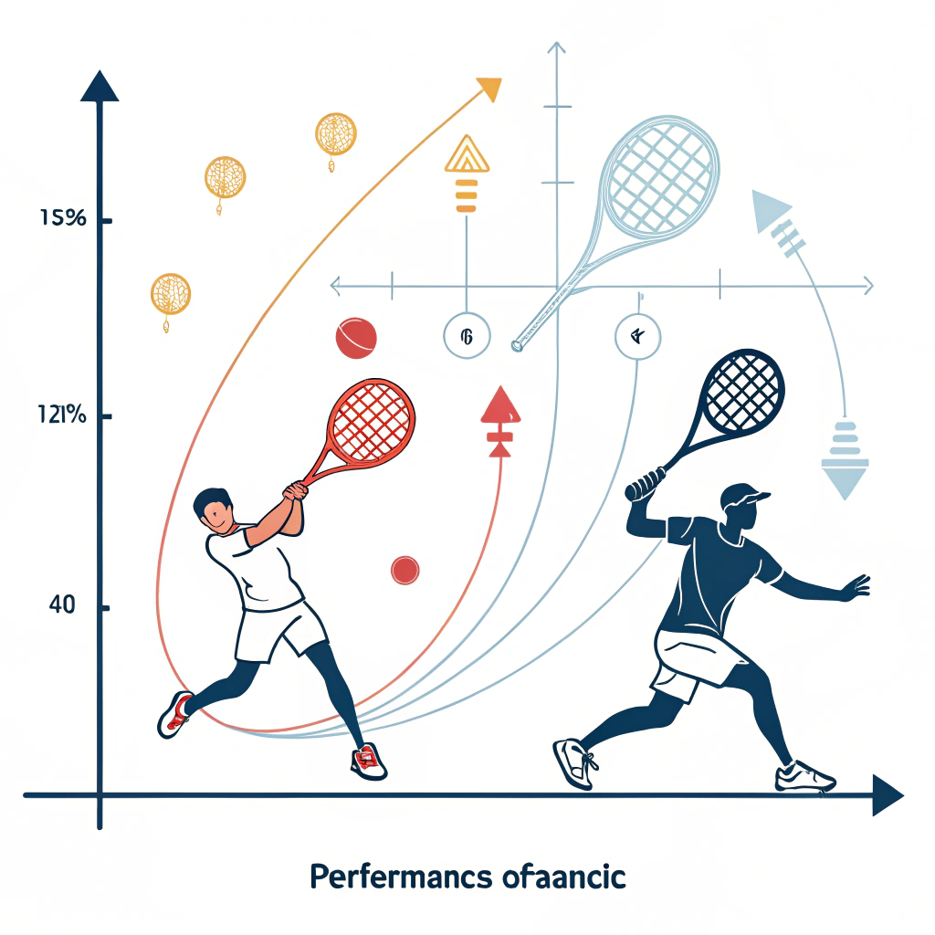 Abstract vector illustration of padel racket performance metrics in a minimal style