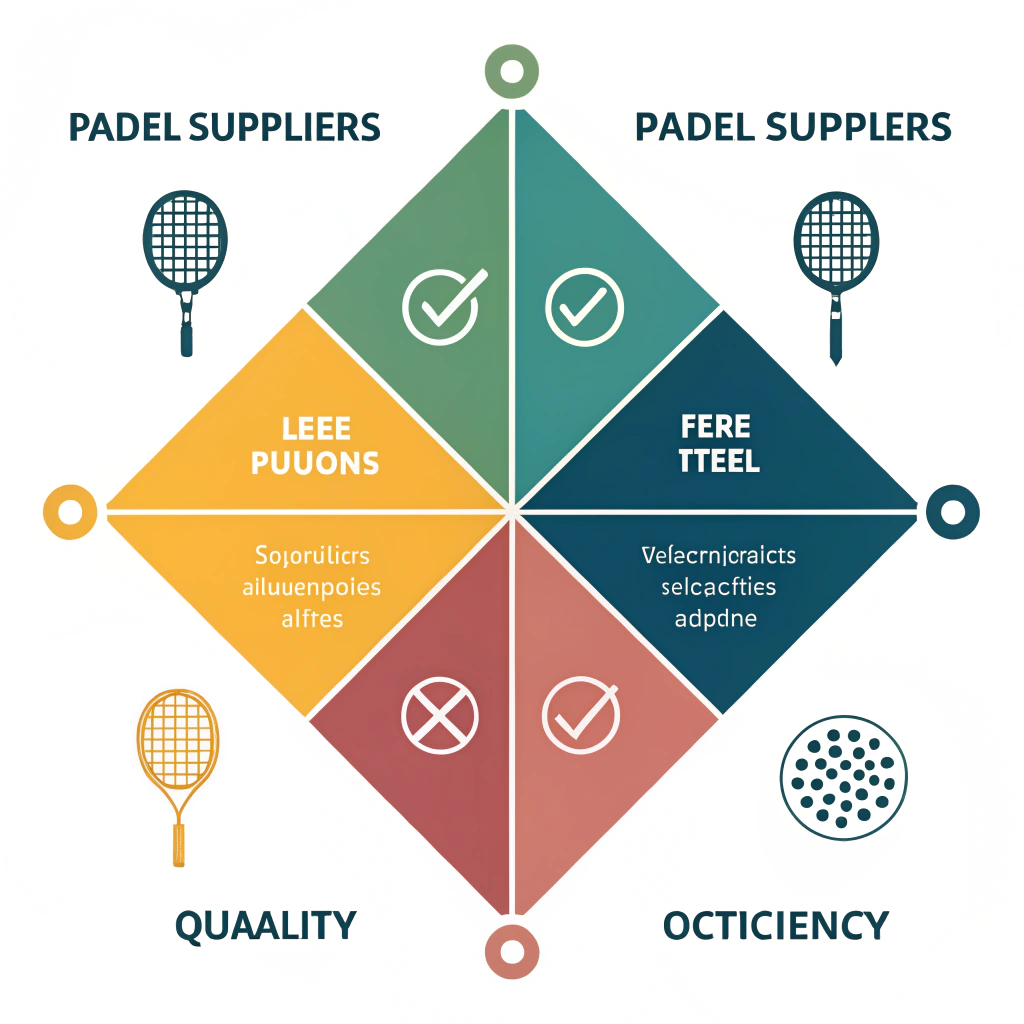 An abstract minimal infographic comparing supplier strengths with geometric shapes in flat, modern style.