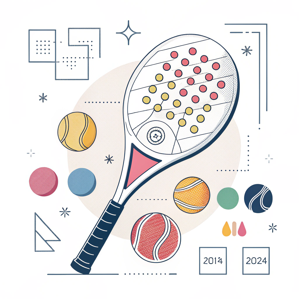 Flat illustration of a padel racket with vibrant customizable design elements
