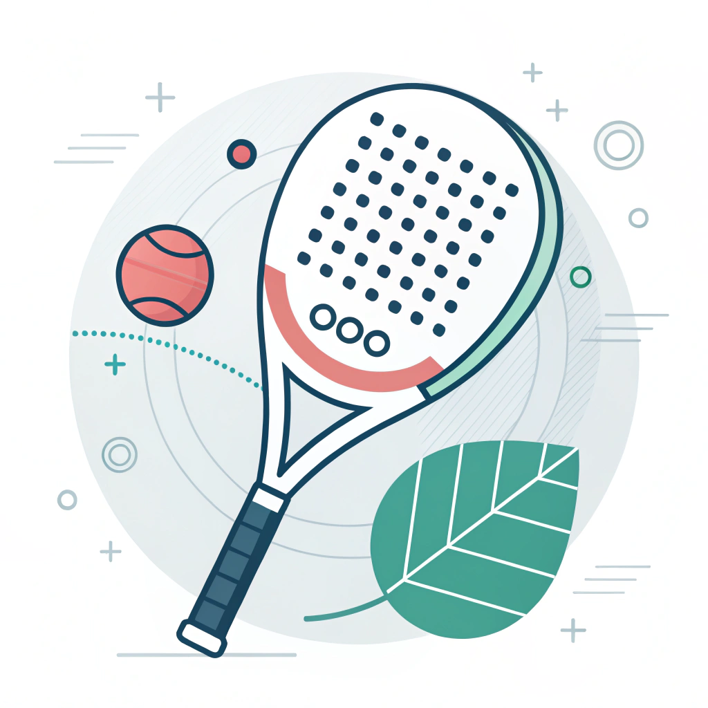 Minimalist depiction of a round padel racquet optimized for control performance in a case study context