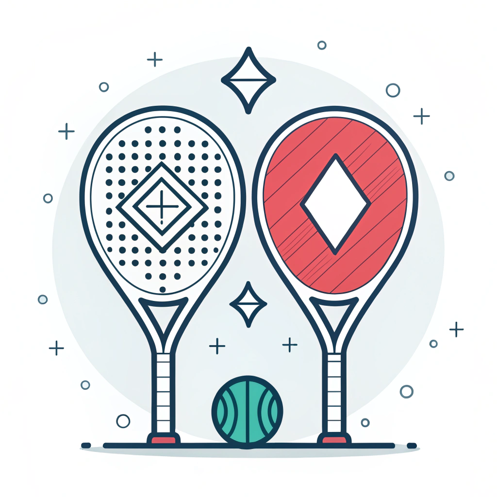 "Simplified art of teardrop and diamond padel rackets highlighting performance design."