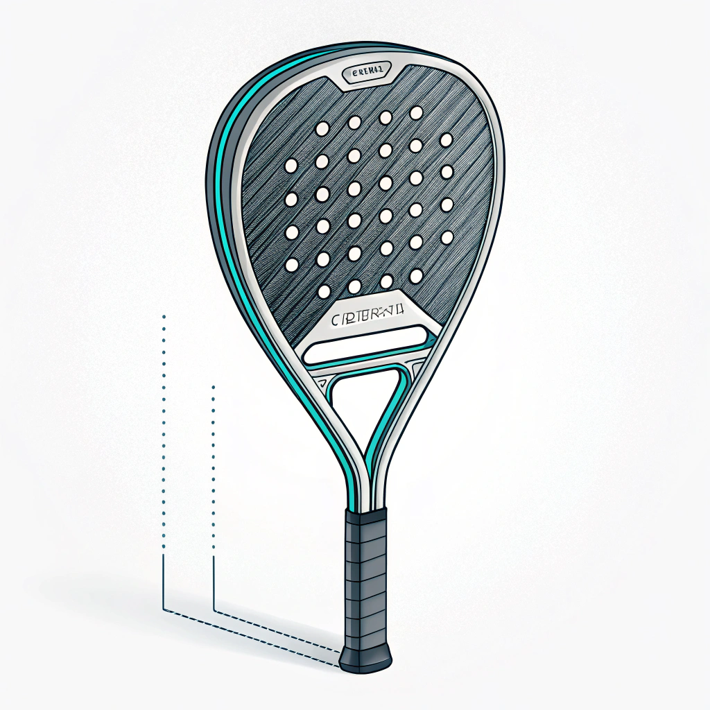 sleek carbon fiber padel racket with futuristic design