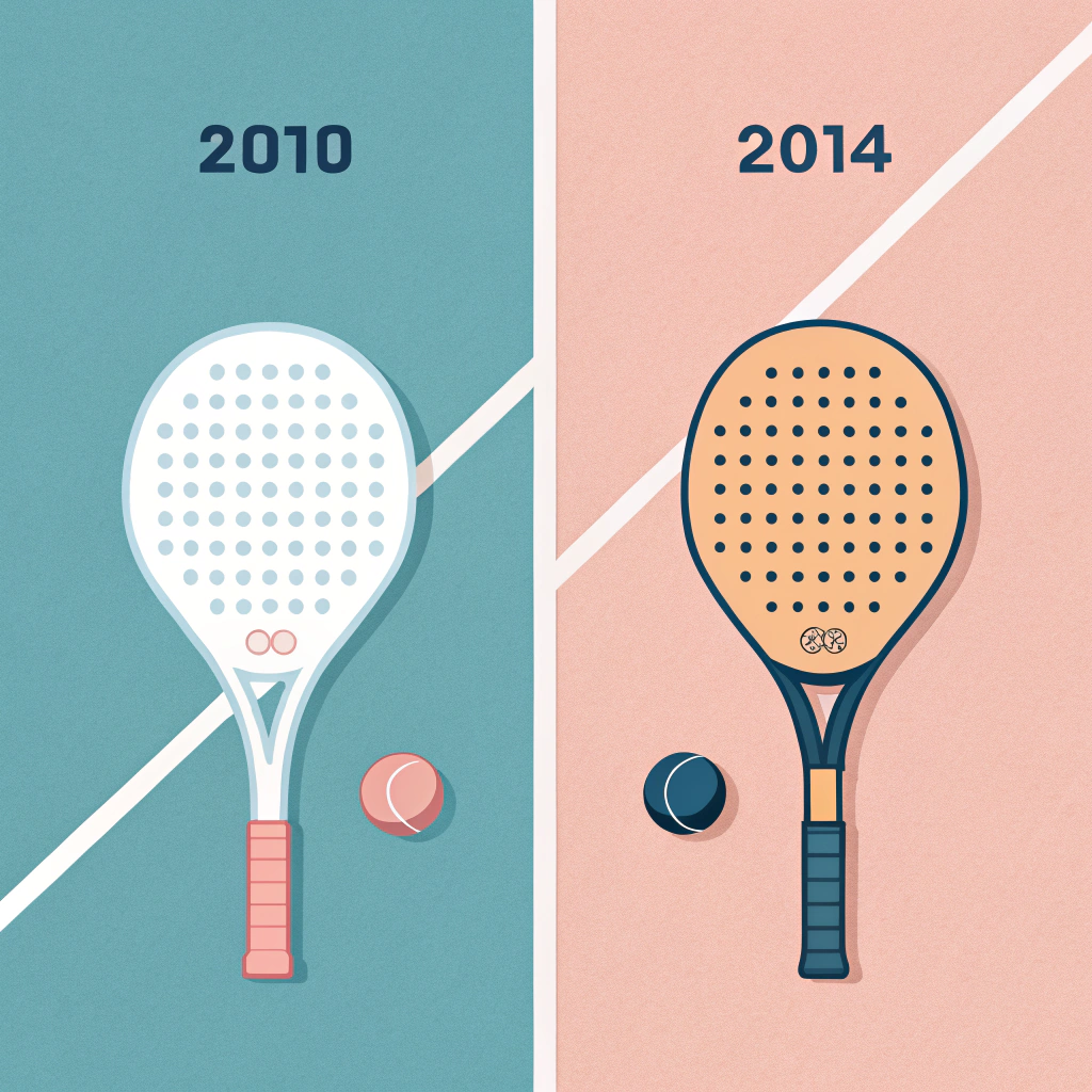 Minimalist 2D illustration comparing pickleball and paddle tennis equipment