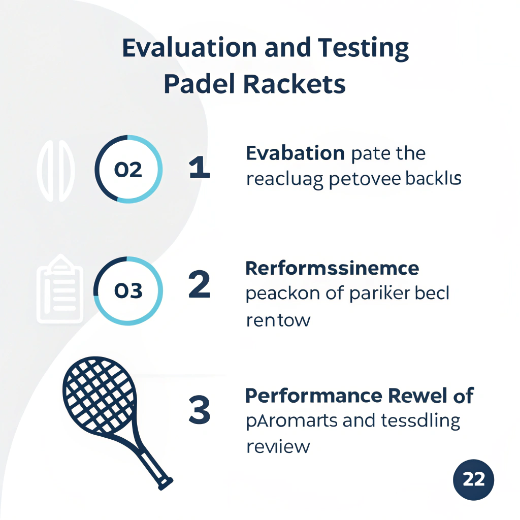 minimalist depiction of padel racket testing and evaluation process
