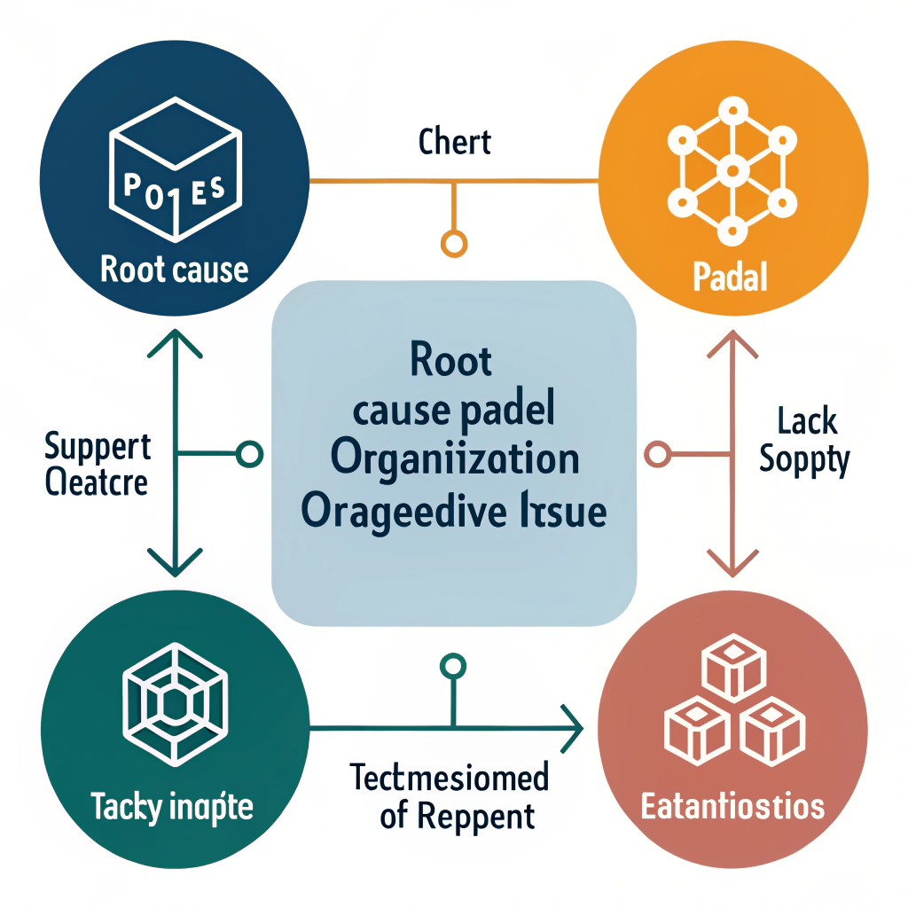 Minimalist abstract illustration showing root causes of padel organisational challenges