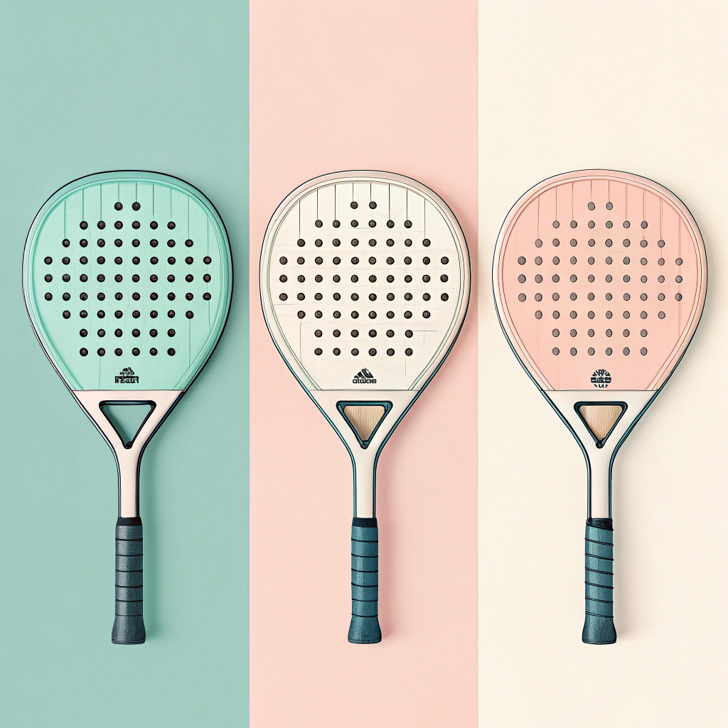 Simplified 2D illustration of diamond, round, and teardrop padel racket shapes