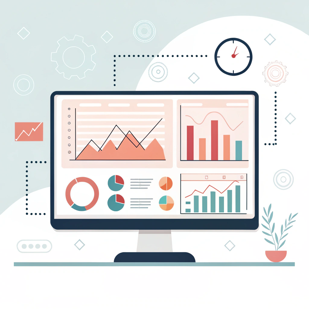 Simplified dashboard with abstract charts representing padel market data