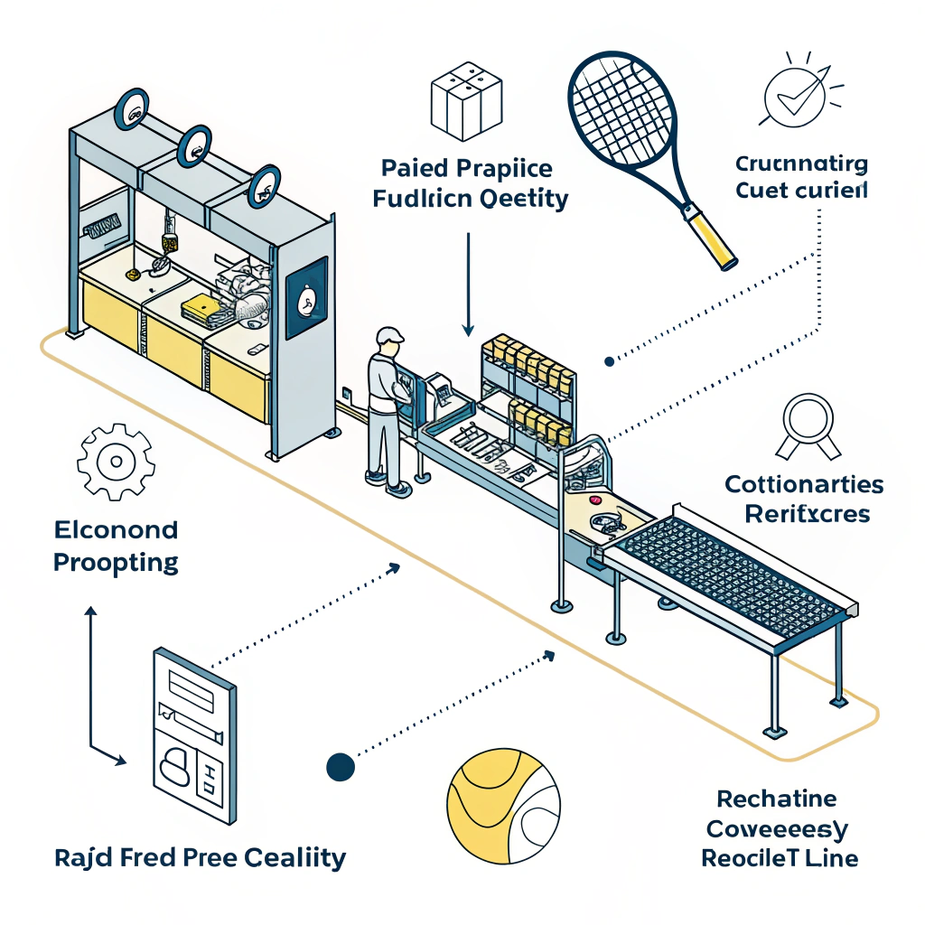 Simplified illustration of padel racquet prototyping and quality control.