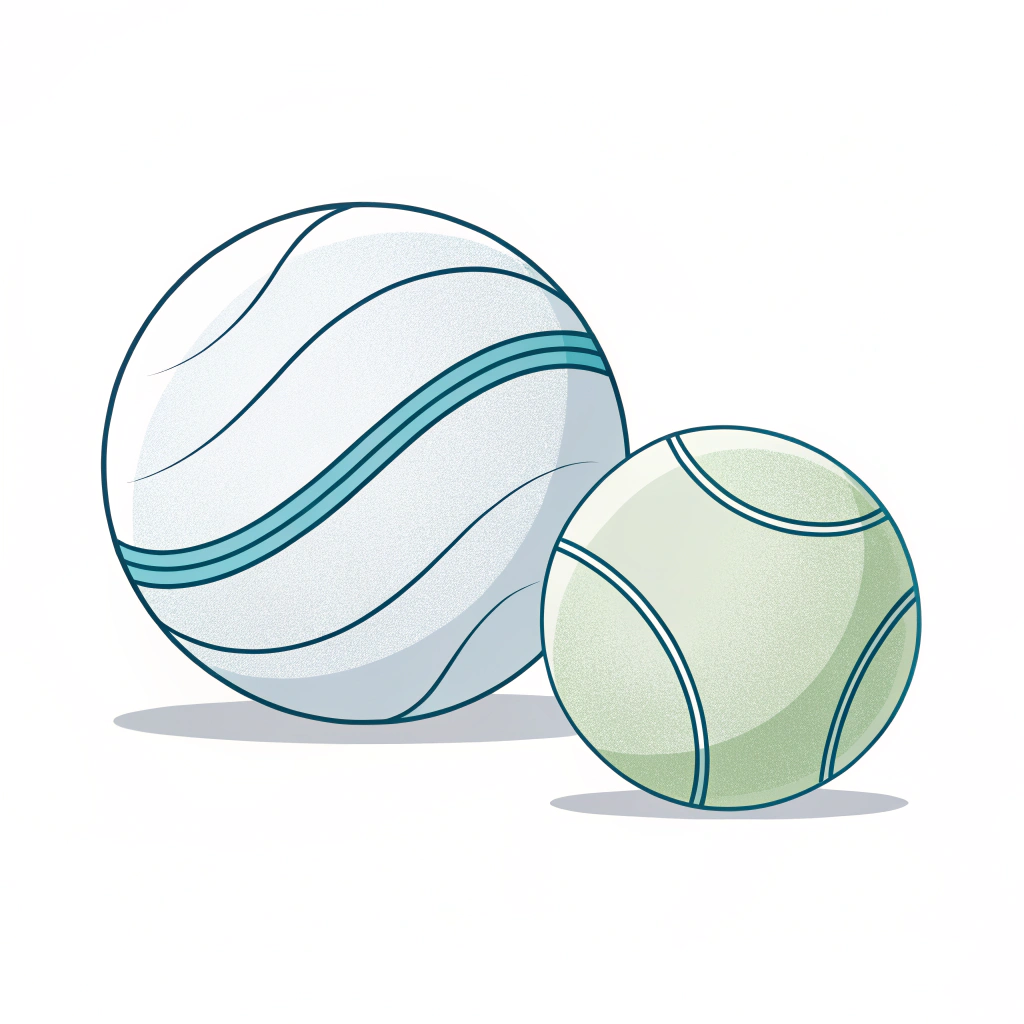 Simplistic 2D vector art showing a padel ball and a pickleball side-by-side with clear contrasts.