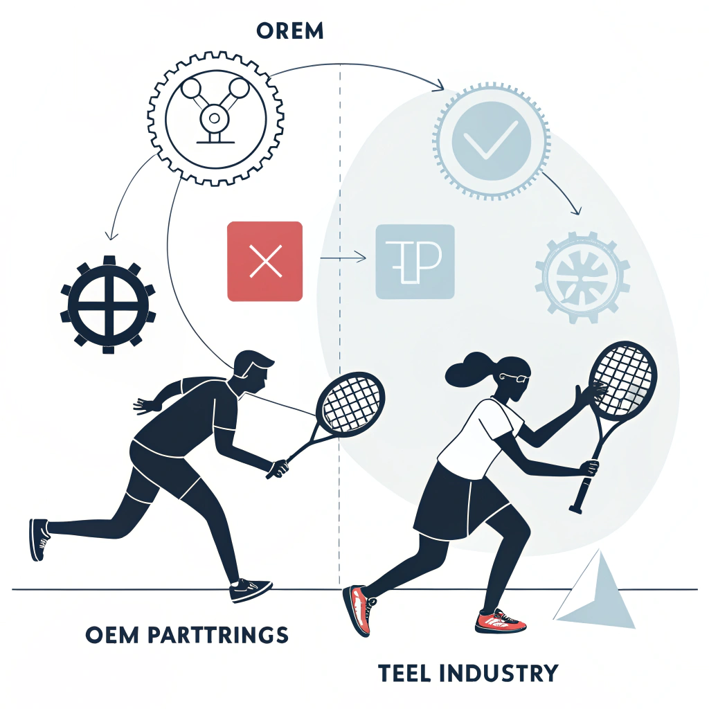 Minimalistic illustration symbolizing teamwork and innovation in padel equipment development.