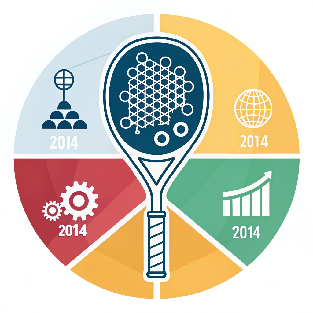 2D minimal illustration depicting padel racket innovation and customization trends