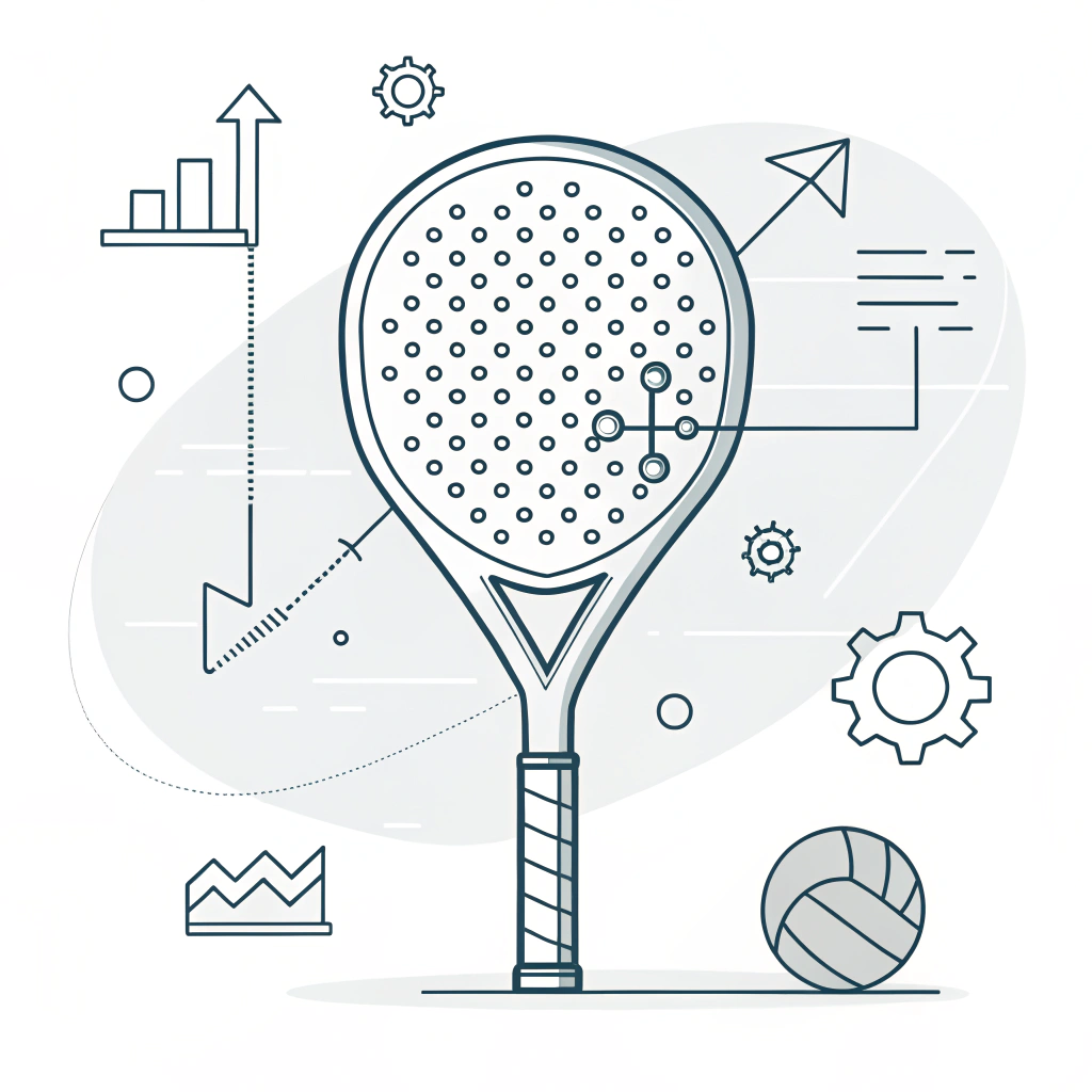Flat minimalist illustration of a padel racket with modern design