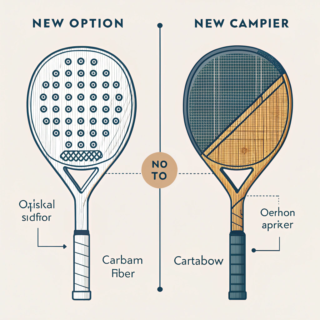 2D illustration showing evolution of padel racket design from traditional to modern
