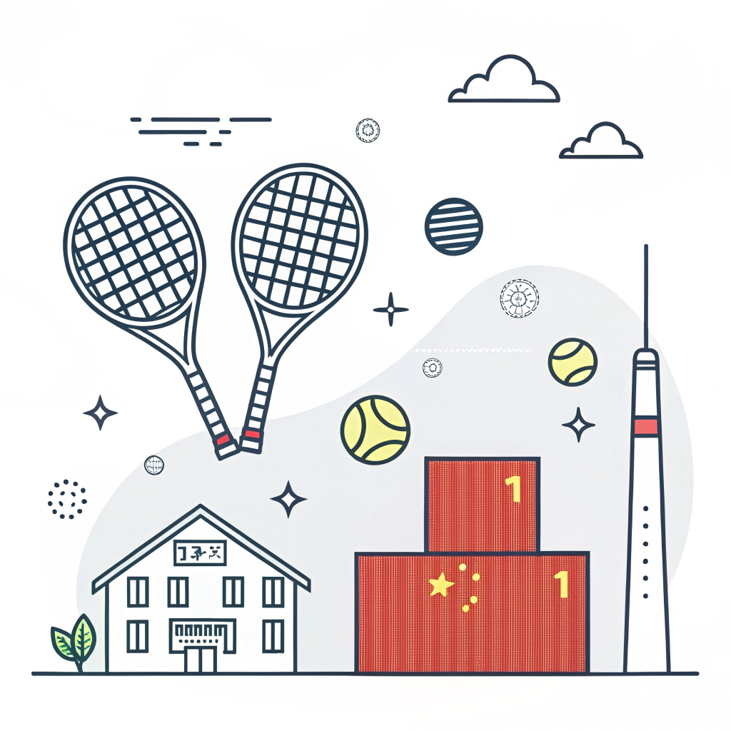 Minimal flat design showing padel equipment, factory, and logistics icons for FOB sourcing.