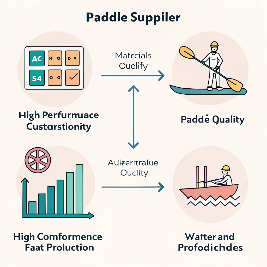 Simplistic infographic showcasing key supplier benefits in paddle production