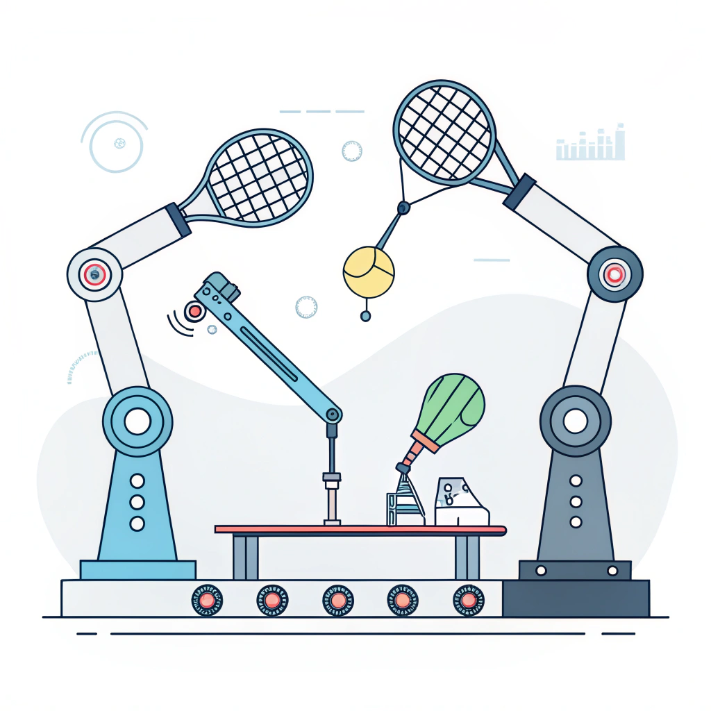 Minimalist vector art showing advanced padel molding technology in a clean, 2D style