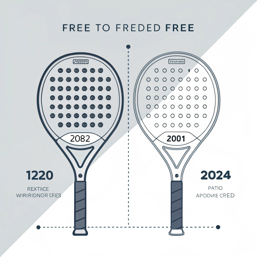 Flat illustration of two contrasting padel rackets symbolizing quality and customization differences