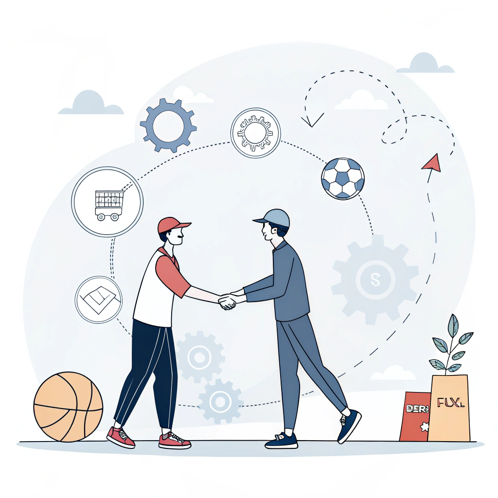 Minimalist artwork of a handshake symbolizing supplier and distributor collaboration