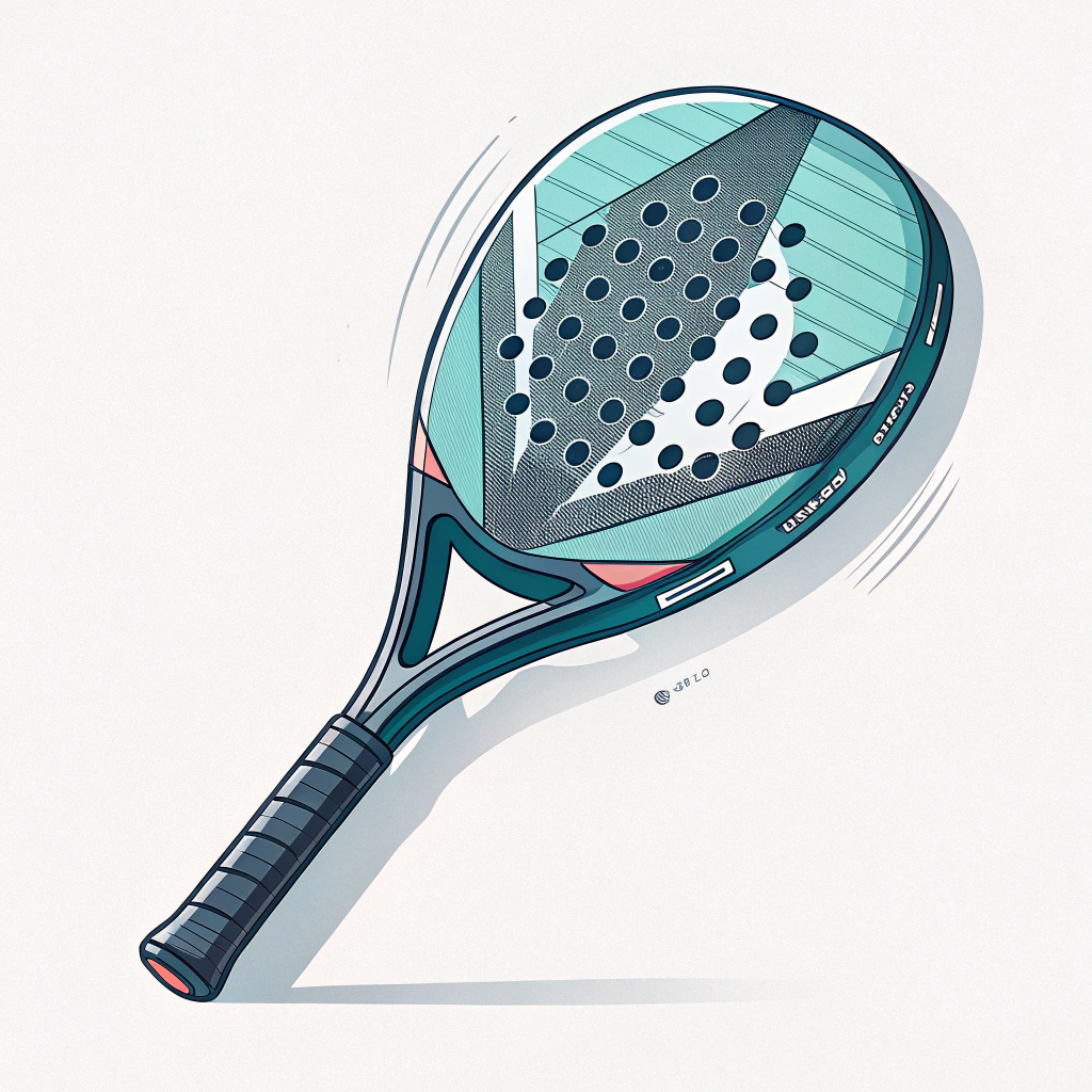 Minimal illustration of a futuristic padel racket using advanced materials