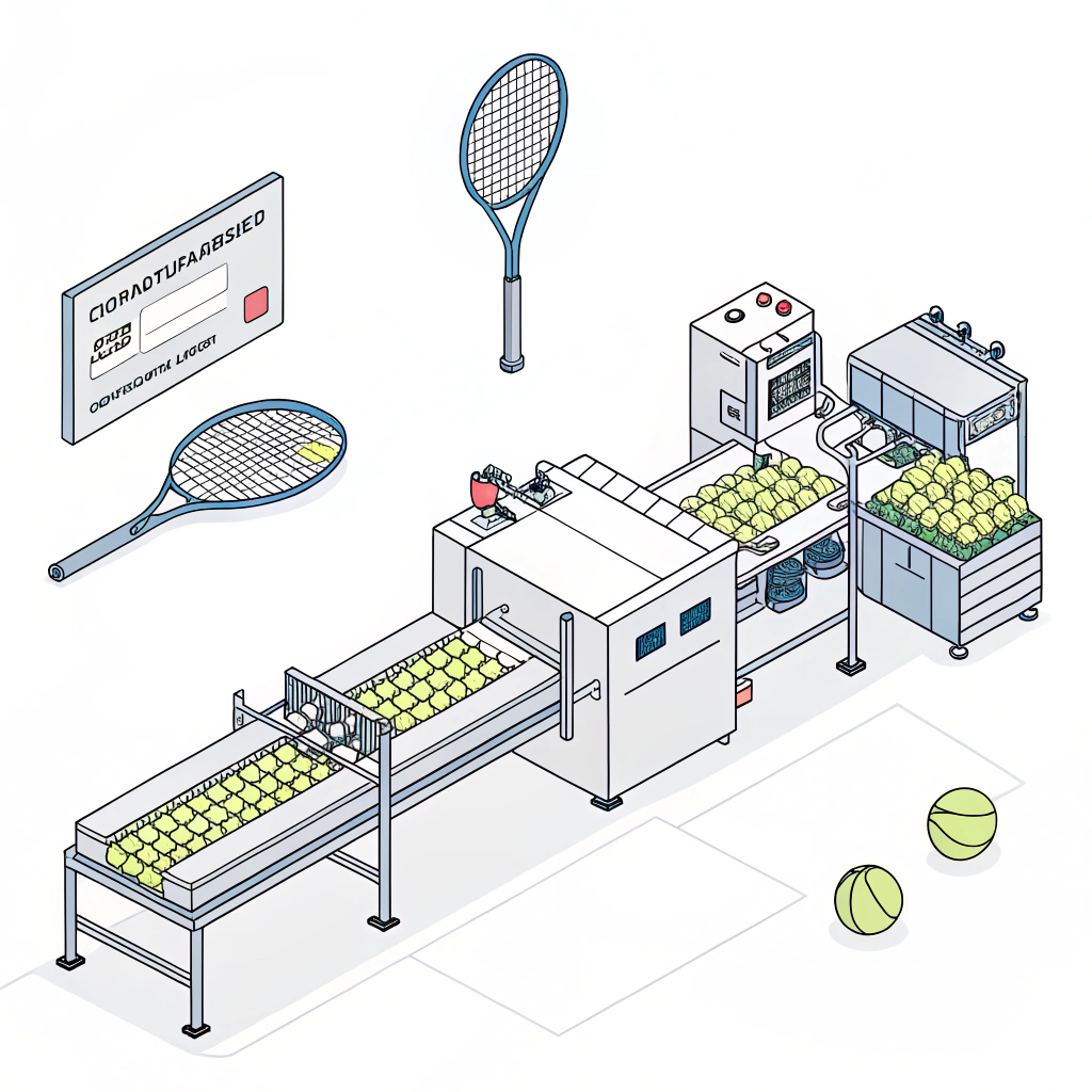 Minimalist 2D illustration showing a modern, customizable padel manufacturing process