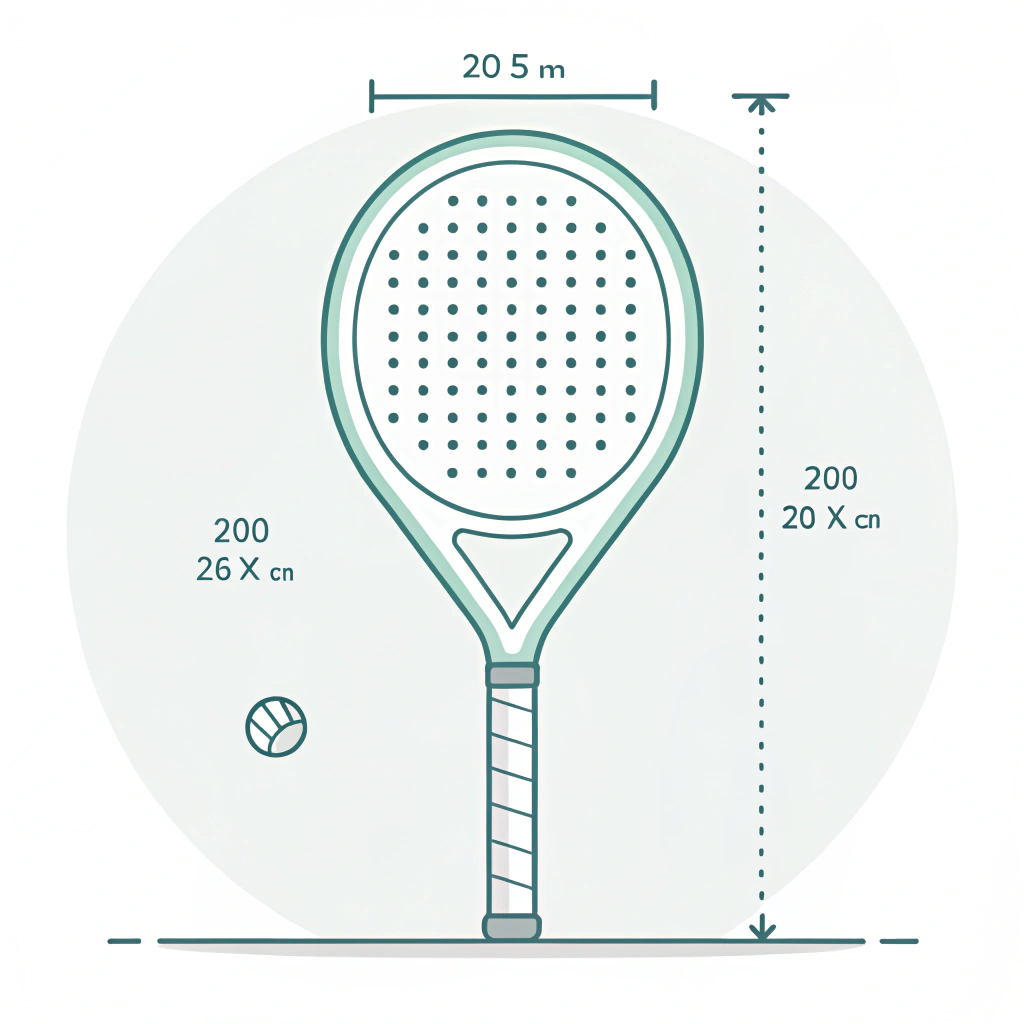 Flat illustrated round padel racket in minimalist vector style.