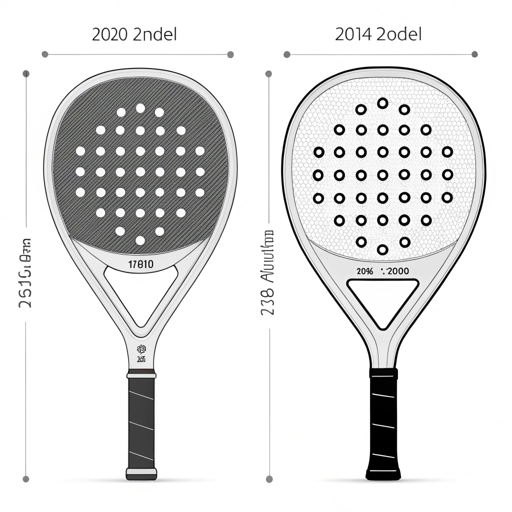 Minimalistic side-by-side comparison of padel racket and pickleball paddle designs
