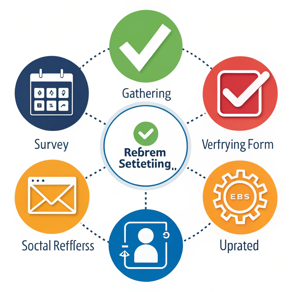 minimalist illustration of connected icons for testimonial strategy