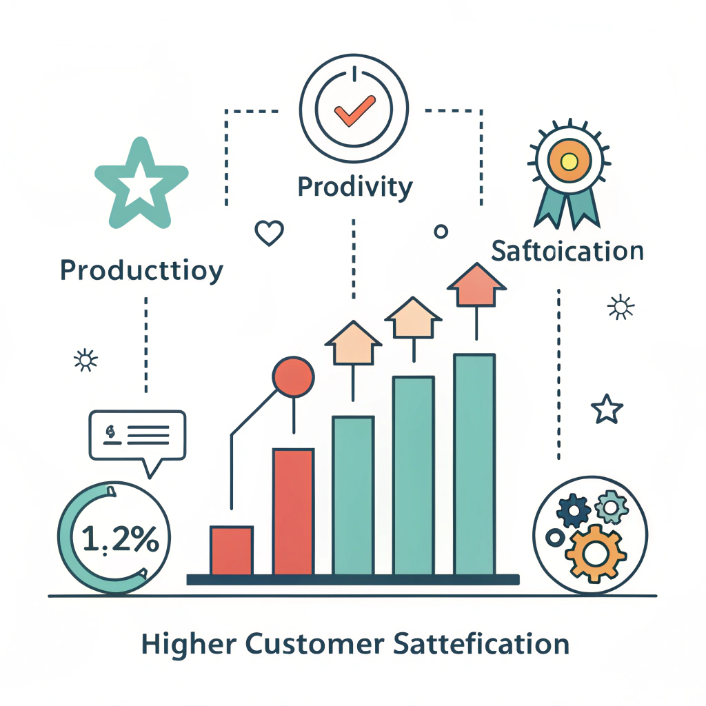 "Minimal flat illustration of abstract data visualization highlighting improved quality and efficiency."
