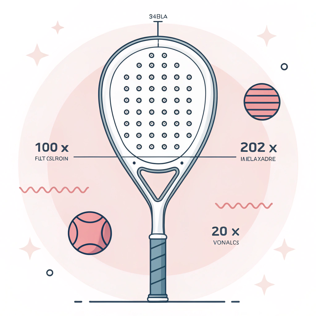 "2D minimal illustration of a padel racket face with highlighted sweet spot"