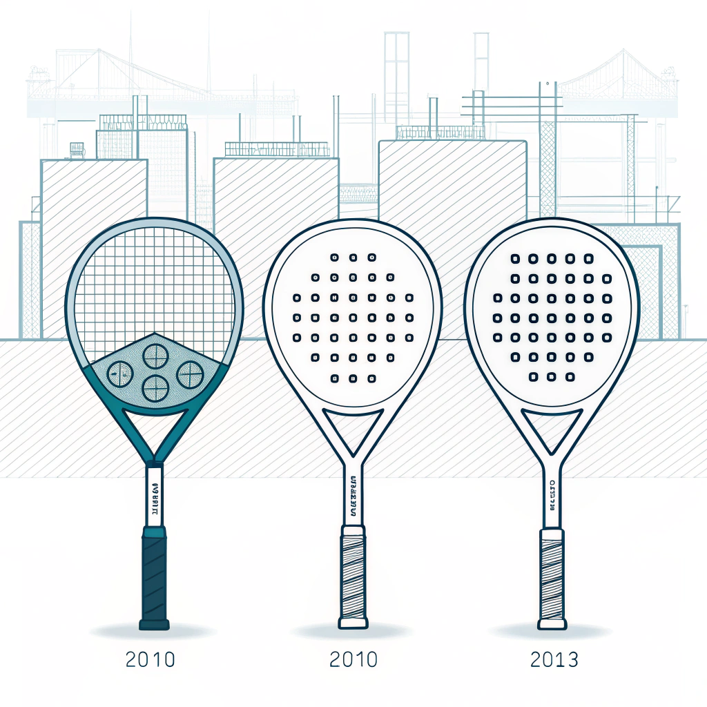 Minimal 2D illustration of consistent padel rackets in a streamlined production setting.