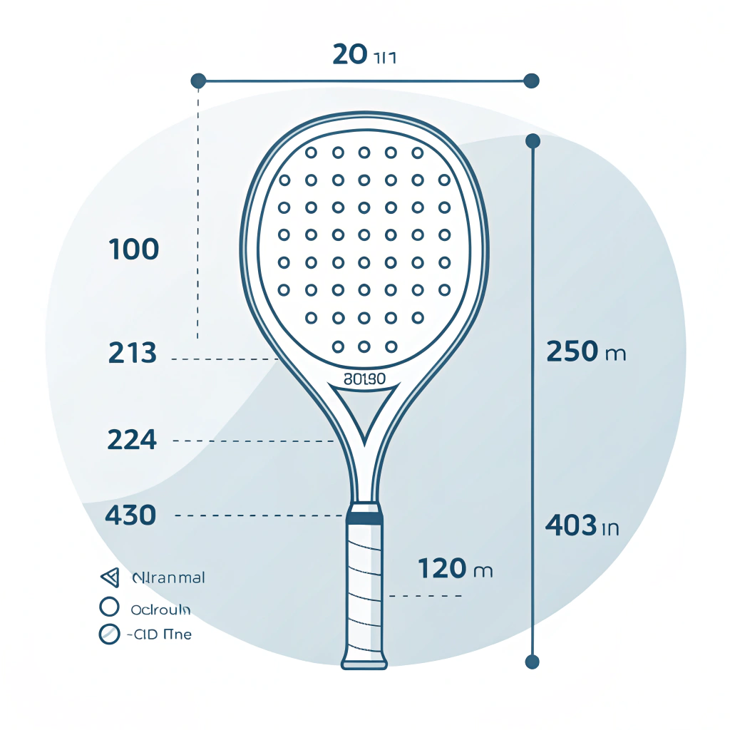 Flat illustration of a padel racket highlighting quality build features and design.