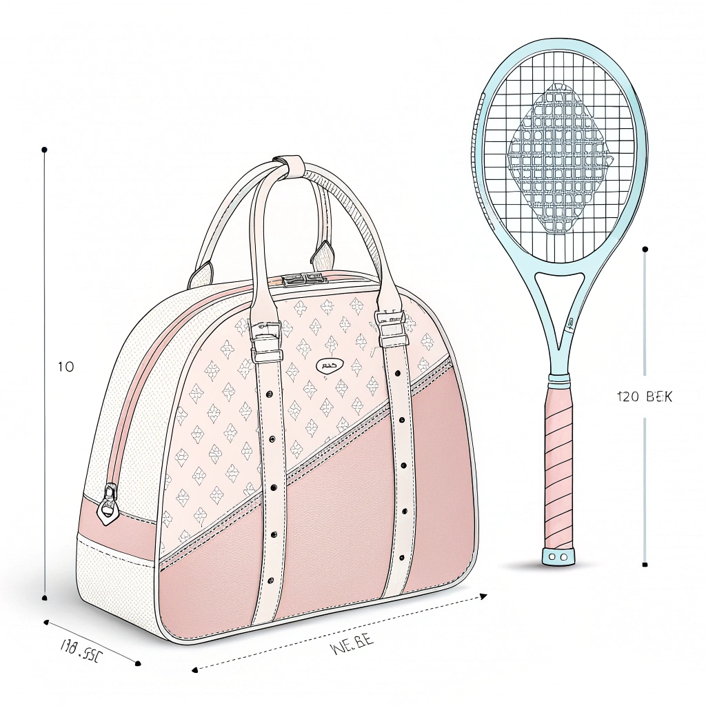 Minimal illustration of padel hand grip and racket bag showcasing technical design