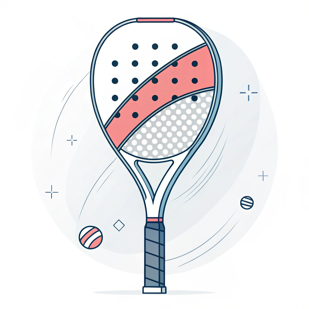 Simplified 2D illustration of a high-performance custom padel racket